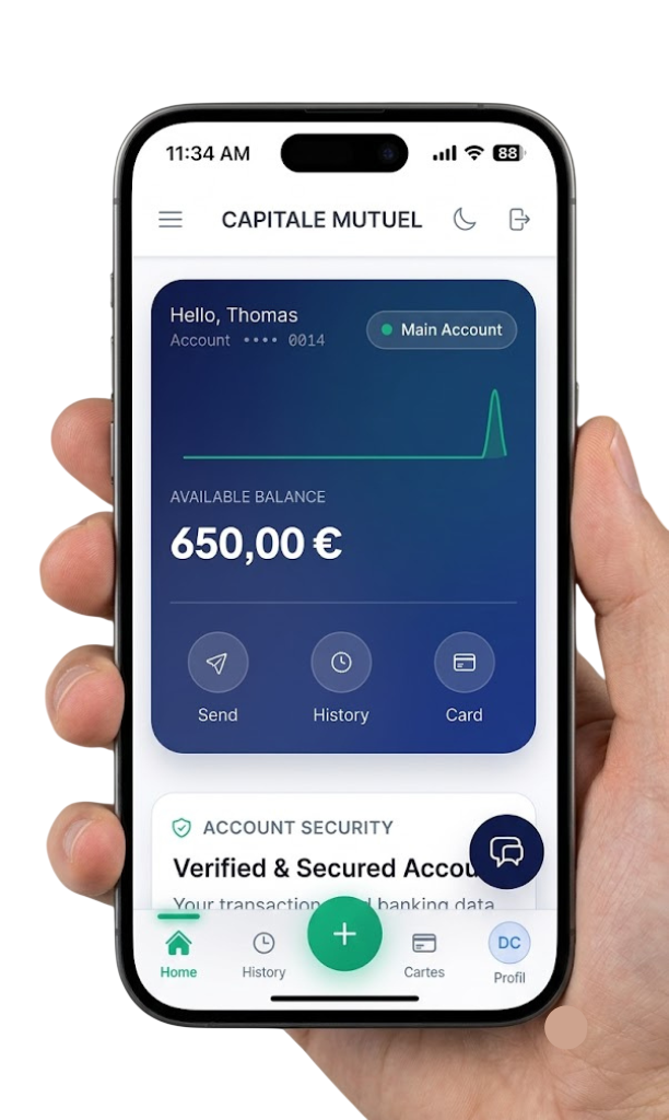 FinanciaTrust Application Mobile Mockup